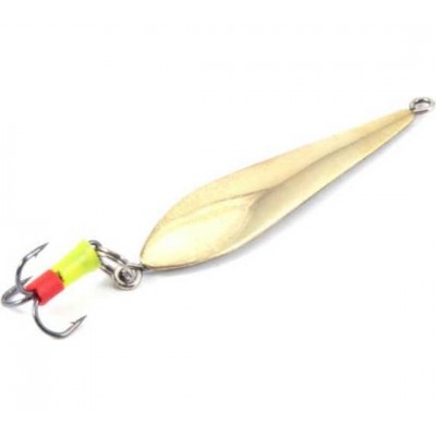 Блесна вертикальная Яман Идеальная с тройником,размер 40 мм, вес 4,5 г,цвет латунь