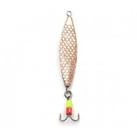 Блесна вертикальная ЯМАН Листок с тройником, размер 40 мм, вес 5,4 г, цвет никель/медь