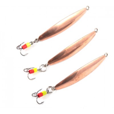 Блесна вертикальная Яман Окунёвая с тройником, размер 35 мм, вес 3,5 г, цвет медь