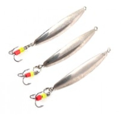 Блесна вертикальная Яман Окунёвая с тройником, размер 35 мм, вес 3,5 г,цвет никель