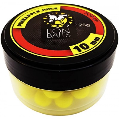 Бойлы плавающие Pop-Up LION BAITS 10 мм Pineapple Juice/Ананас