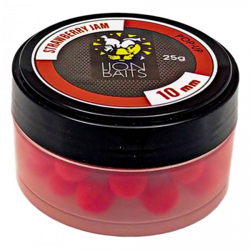 Бойлы плавающие Pop-Up LION BAITS 10 мм Strawberry Jam/Клубника