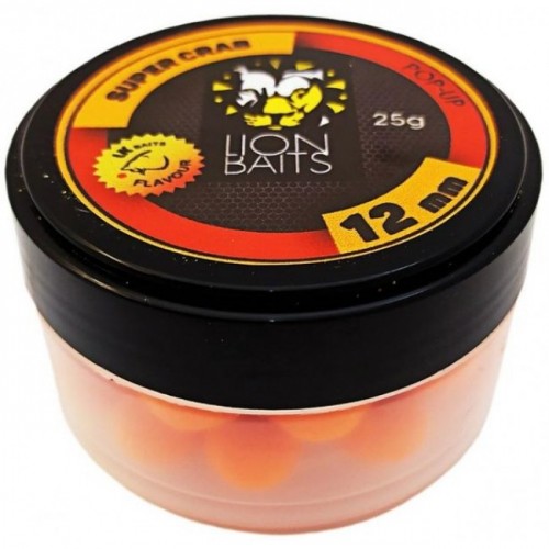 Бойлы плавающие Pop-Up LION BAITS 12 мм Super Crab/Супер Краб