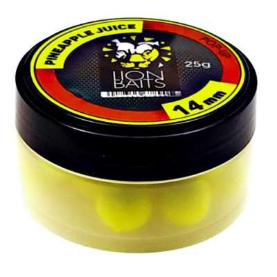 Бойлы плавающие Pop-Up LION BAITS 14 мм Pineapple Juice/Ананас