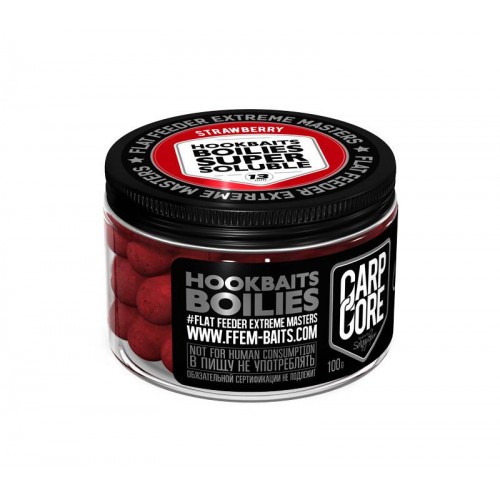 Бойлы пылящие насадочные FFEM Super Soluble HNV Boilies Strawberry/Клубника 13mm
