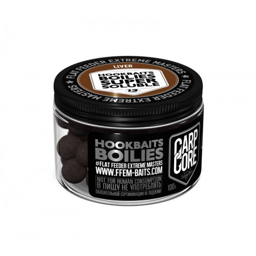 Бойлы пылящие насадочные FFEM Super Soluble HNV Boilies Liver/Печень и Специи 13mm