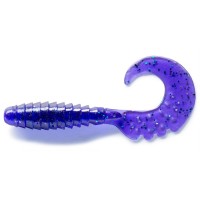 Силиконовая приманка FishUp Fancy Grub 2.5" (10шт), #060 - Dark Violet/Peacock & Silver