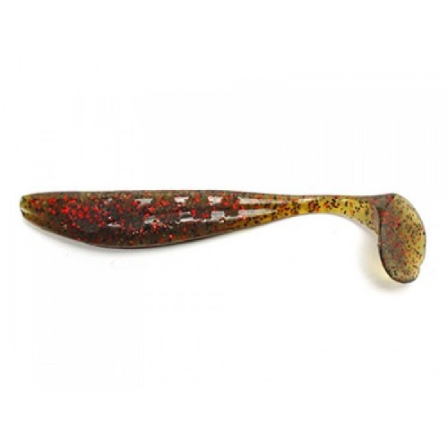 Силиконовая приманка FishUp Wizzle Shad 2" (10шт), #045 - Green Pumpkin/Red & Black