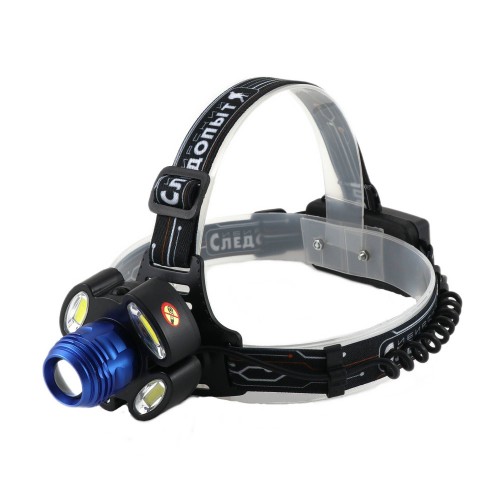 Фонарь налобный СИБИРСКИЙ СЛЕДОПЫТ-Стильб, 1 LED + 4 COB, zoom, аккум. 220В