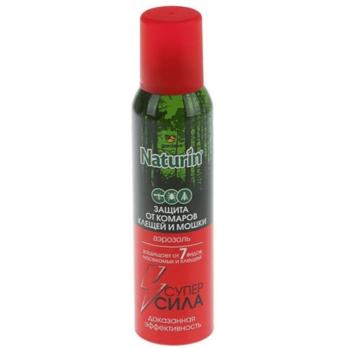 Гардекс Натурин (Gardex Naturin) Суперсила 3 в 1 Аэрозоль от комаров, клещей и мошки, 150мл
