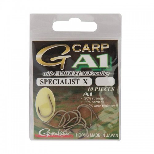 Крючки карповые Gamakatsu G-Carp A1 Specialist X Camou Sand №6 10шт
