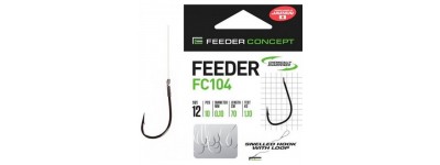 Крючки с поводком FC FEEDER FC104 70см, №8, 0,14мм 10шт
