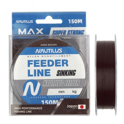 Леска фидерная Nautilus Feeder sinking 0,28мм.,7,1кг, 150м.dark brown