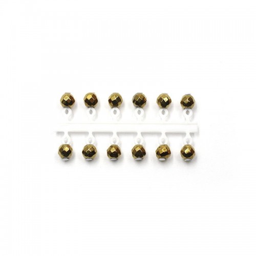 Микробисер Яман Кристалл, d-3 мм, цв. золотой, подвеска короткая (уп. 12 шт.)