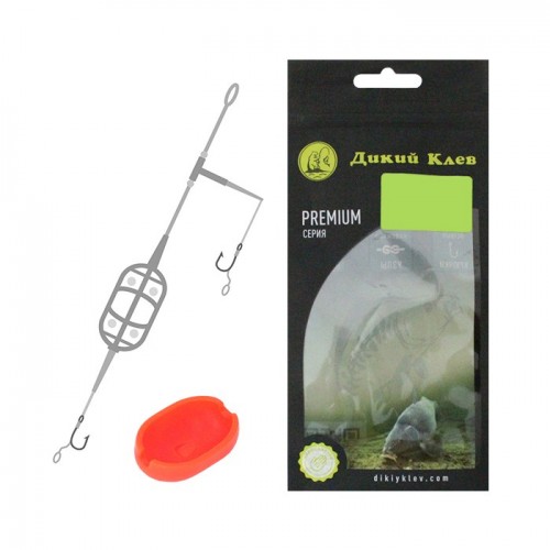 Монтаж Дикий Клёв №26 карповый Flat Profi + прессовалка (2 крючка №4 , под бойл) 60гр
