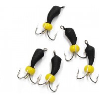 Мормышка вольфрамовая безнасадочная ЯМАН Черт-банан с петлей, d-3 мм, вес 0,6 г, бисер, цв. флуор. желтый 