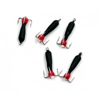 Мормышка вольфрамовая безнасадочная ЯМАН Черт с петлей (длинный), d-2 мм, вес 0,5 г, капля с глазком, цв. флуор. красный 