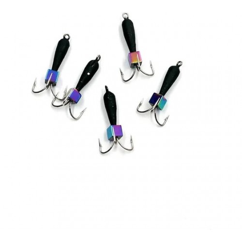 Мормышка вольфрамовая безнасадочная ЯМАН Черт с петлей (длинный), d-2 мм, вес 0,5 г, кубик хамелеон