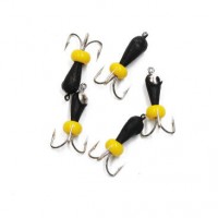 Мормышка вольфрамовая безнасадочная ЯМАН Черт с петлей (короткий), d-3 мм, вес 0,6 г, бисер, цв. флуор. желтый 