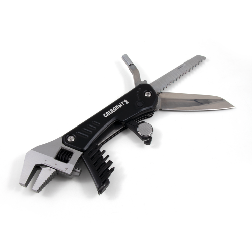 Мультитул (гаечный ключ) СЛЕДОПЫТ-URBAN, 160х40х18 мм, 7 предметов, с набором бит, в чехле, в коробке/PF-MT-23