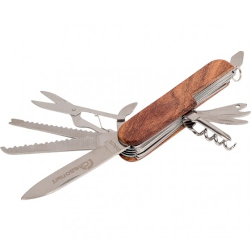 Мультитул СЛЕДОПЫТ, 11 предметов, деревянная ручка, в коробке