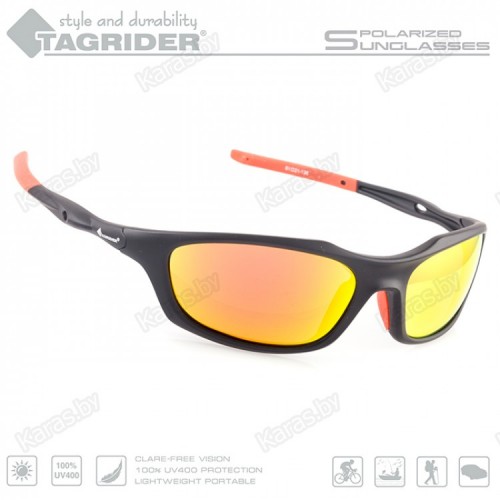 Очки поляризационные Tagrider в чехле N07-45 Gold Red Mirror