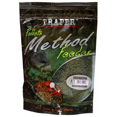 Пеллетс Traper METHOD FEEDER PELLETS Marcepan zielony/Марципан зеленый 2mm 0,5кг