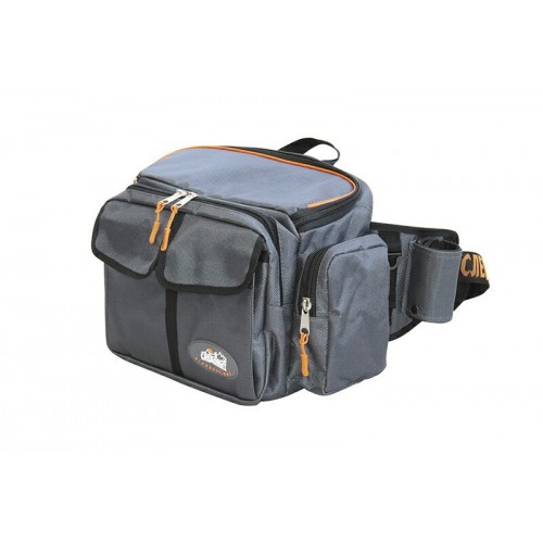 Сумка рыболовная СЛЕДОПЫТ Fishing Hip Bag T2, 27х23х17 см,  серый