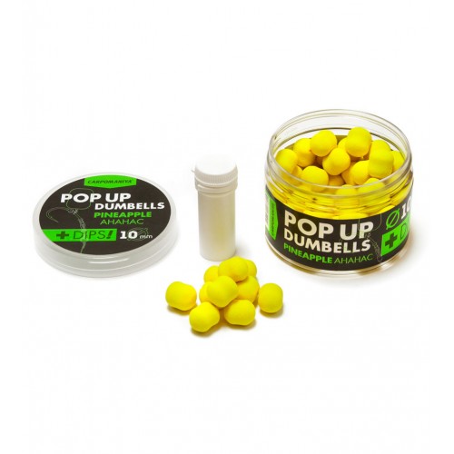 Бойлы плавающие Карпомания Дамбелсы + дип 10 мм  - Pop-up Dumbells + Dips Ананас/ Pineapple