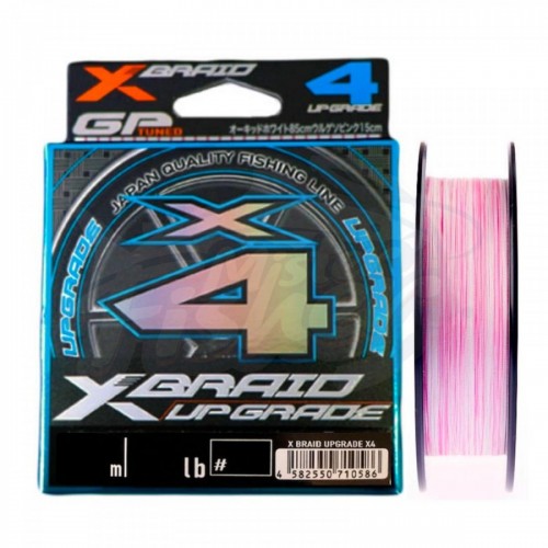 Шнур YGK X-Braid Upgrade X4 150м White Pink #1.2, 0.185мм, 20lb, 9.0кг
