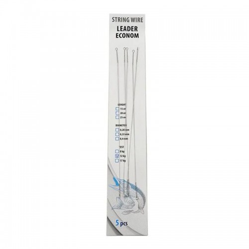 Поводок струна NAMAZU Leader, d-0,33 мм, L-25 см, test- 12 кг (уп. 5 шт.)