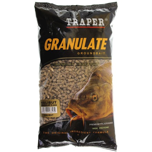 Прикормка гранулы Traper Granulat Halibut/Палтус 5mm 1кг