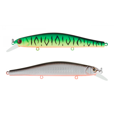 Воблер Минноу Strike Pro Inquisitor 110SP, 110 мм, 16,2 гр, Загл. 0,8м.-1,5м., Нейтральный, цвет: GC01S/A70-713 Double Black Silver OB/Mat Tiger, (EG-193B-SP#GC01S/A70-713)