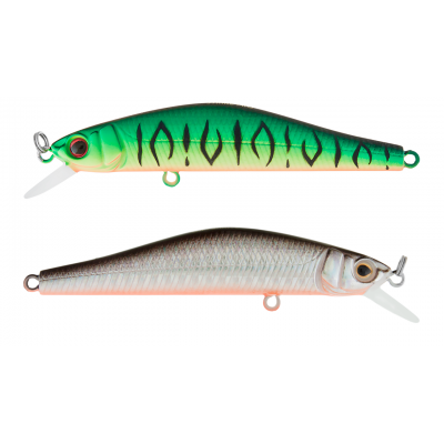 Воблер Минноу Strike Pro Inquisitor 80SP, 80 мм, 8,3 гр, Загл. 0,7м.-1,2м., Нейтральный, цвет: GC01S/A70-713 Double Black Silver OB/Mat Tiger, (EG-193A-SP#GC01S/A70-713)