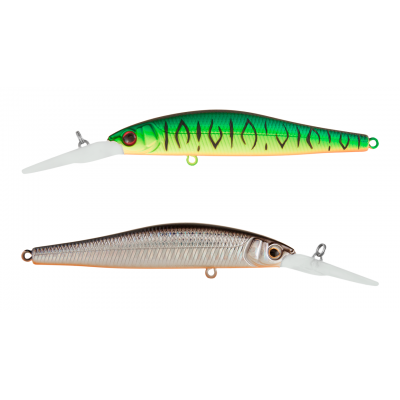 Воблер Минноу Strike Pro Jumper DR 90SP, 90 мм, 11 гр, Загл. 1,5м.-3,0м., Нейтральный, цвет: GC01S/A70-713 Double Black Silver OB/Mat Tiger, (EG-192BL-SP#GC01S/A70-713)