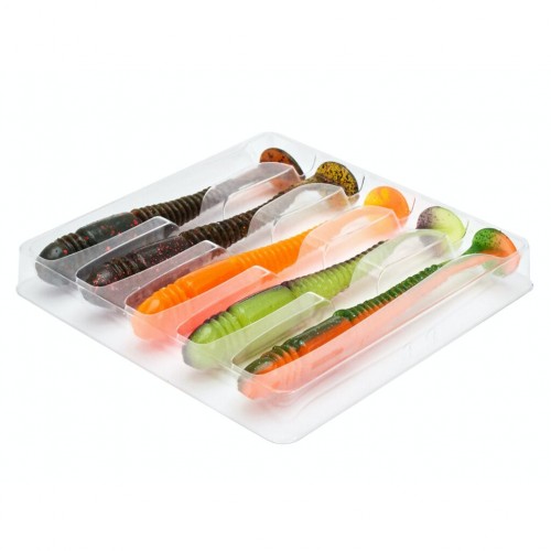 Силиконовая приманка LUCKY JOHN Pro Series TIOGA 3.9" цвет MIX2, 5 шт