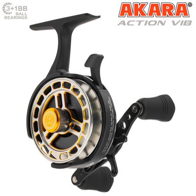 Катушка зимняя  мультипликаторная Akara Action Vib 3+1 bb с курком