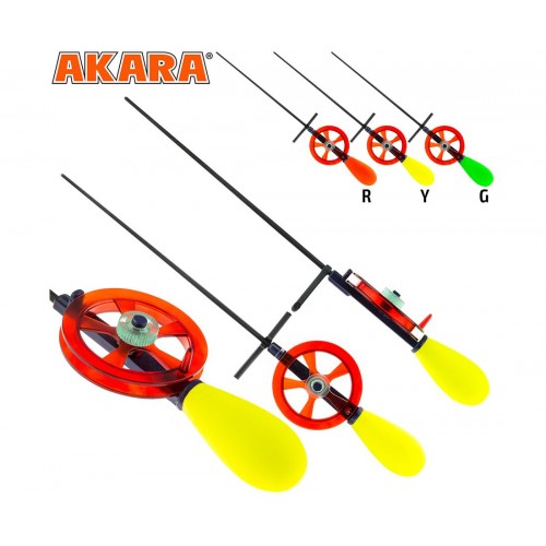Удочка зимняя Akara Ledeer N Yellow с катушкой