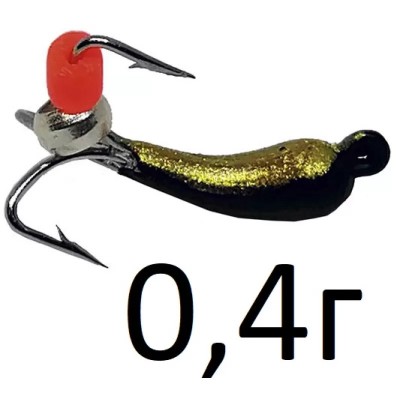 Мормышка чертик-уралка черная с бисером 2.0мм (0.4гр) арт.143.3