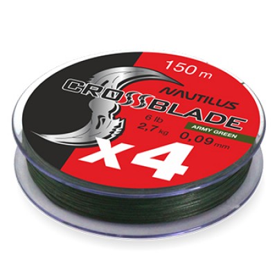 Шнур плетеный  Nautilus CrossBlade X4 Green d-0.10 4.1кг 9lb 150м