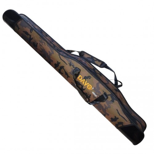 Чехол для удочек DAYO 150см, жесткий, коричневый камуфляж, вставки из кожзама
