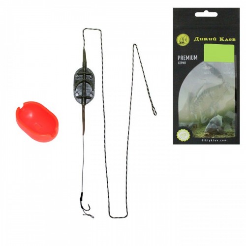 Монтаж Дикий Клёв №29 карповый Flat Profi XL+ПРЕССОВАЛКА , 1 крючок №4 под бойл, 50 гр