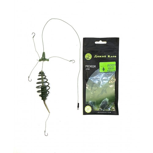 Монтаж Дикий Клёв №11 для ловли карпа МЕДУЗА, 4 крючка, №6, 60 гр Пружина