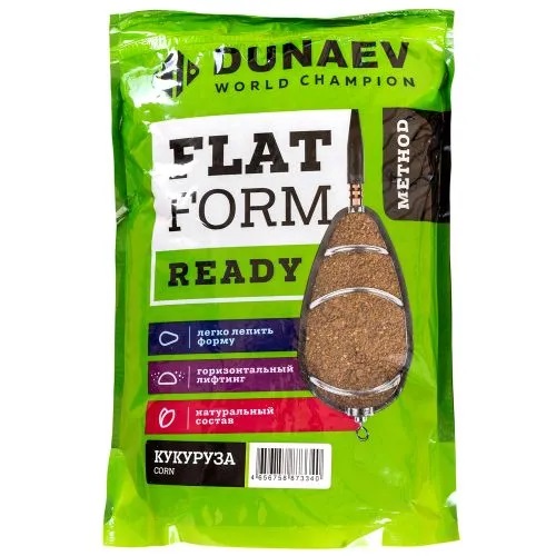 Прикормка Dunaev Flat Feeder Ready 1 кг Кукуруза