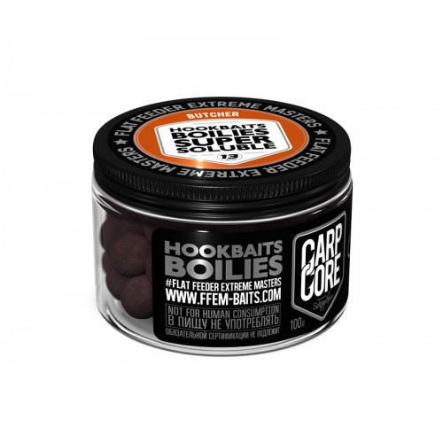 Бойлы пылящие насадочные FFEM Super Soluble HNV Boilies Butcher/Кальмар, Осьминог и Клюква 13mm