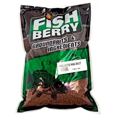 Пеллетс медленно растворимый FISHBERRY бордовый (палтус) 2мм 1 кг