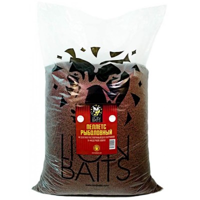 Пеллетс медленно растворимый LION BAITS бордовый (палтус) 2мм 15 кг