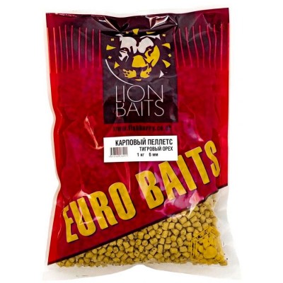 Пеллетс карповый LION BAITS Carp pellets Тигровый орех (св.коричневый) 6мм 1кг
