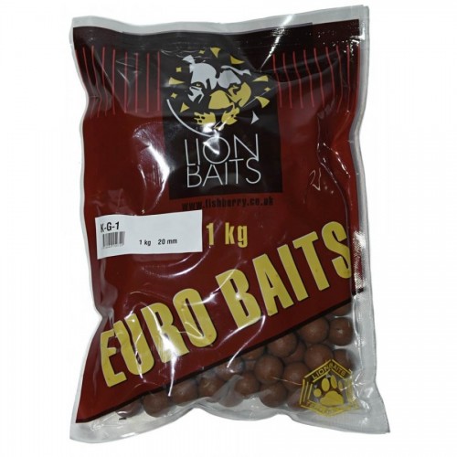 Бойлы тонущие LION BAITS серии EURO BAITS 20 мм K-G-1/Хлеб 1 кг