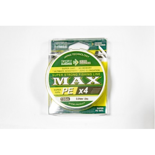 Плетёный шнур Сезон Рыбалки / Fish Season MAX 4 нити, тёмно-зелёный, 0.04 мм, 135 м, 1,8 кг